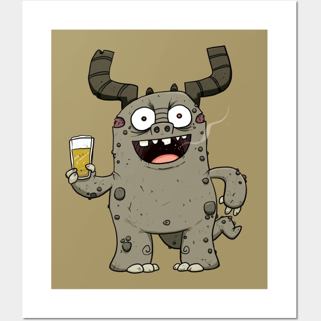 Rauchbier Beer Monster Wall Art by striffle